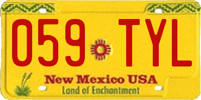 NM license plate 059TYL