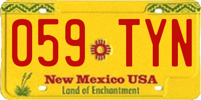 NM license plate 059TYN