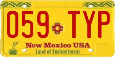 NM license plate 059TYP