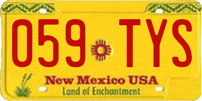 NM license plate 059TYS