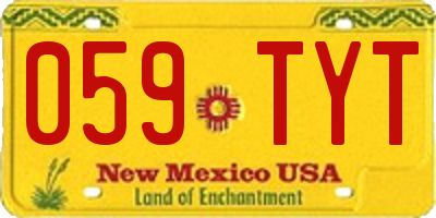 NM license plate 059TYT