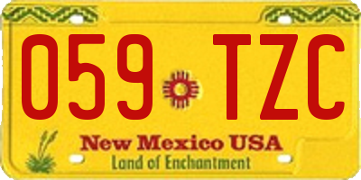 NM license plate 059TZC