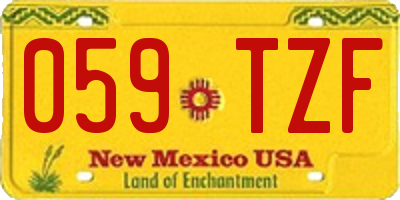 NM license plate 059TZF