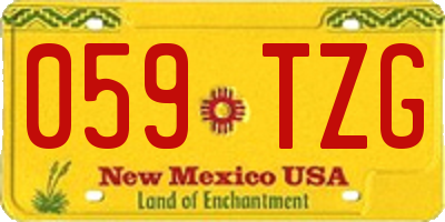 NM license plate 059TZG