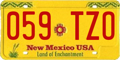 NM license plate 059TZO