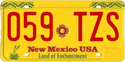 NM license plate 059TZS