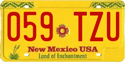 NM license plate 059TZU