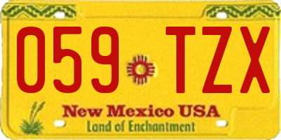 NM license plate 059TZX