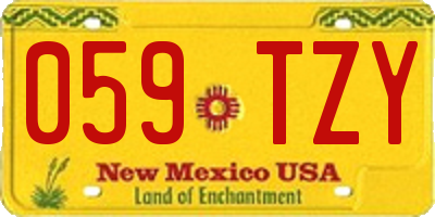 NM license plate 059TZY