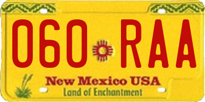 NM license plate 060RAA