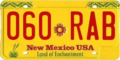 NM license plate 060RAB