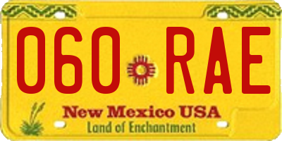 NM license plate 060RAE