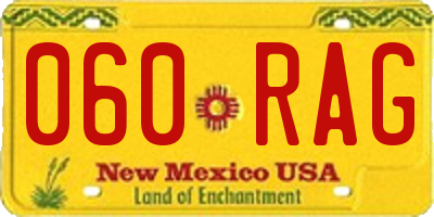 NM license plate 060RAG