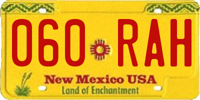 NM license plate 060RAH