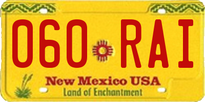 NM license plate 060RAI