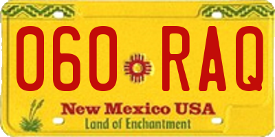 NM license plate 060RAQ