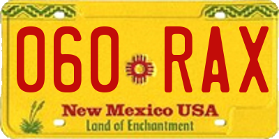 NM license plate 060RAX