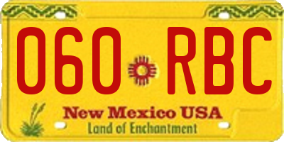NM license plate 060RBC