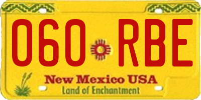 NM license plate 060RBE