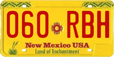 NM license plate 060RBH