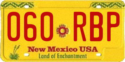 NM license plate 060RBP