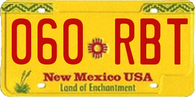 NM license plate 060RBT