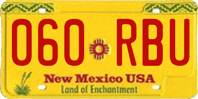 NM license plate 060RBU