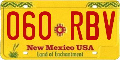 NM license plate 060RBV
