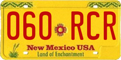 NM license plate 060RCR
