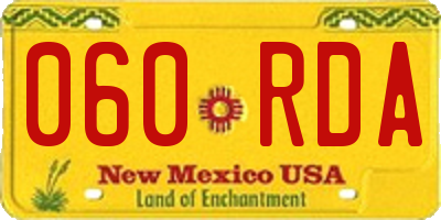 NM license plate 060RDA