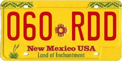 NM license plate 060RDD