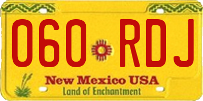 NM license plate 060RDJ