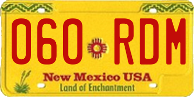 NM license plate 060RDM