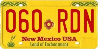 NM license plate 060RDN