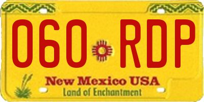 NM license plate 060RDP