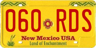 NM license plate 060RDS