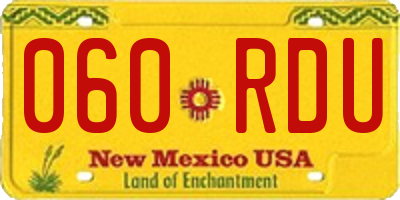 NM license plate 060RDU