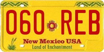 NM license plate 060REB