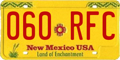 NM license plate 060RFC