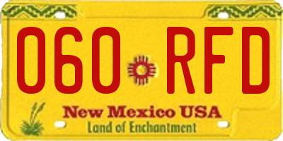 NM license plate 060RFD