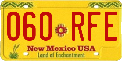 NM license plate 060RFE
