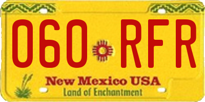 NM license plate 060RFR
