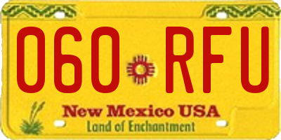 NM license plate 060RFU