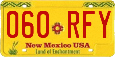 NM license plate 060RFY