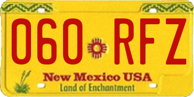 NM license plate 060RFZ
