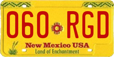 NM license plate 060RGD
