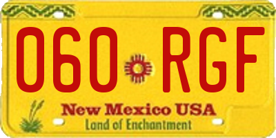 NM license plate 060RGF