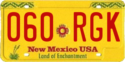 NM license plate 060RGK