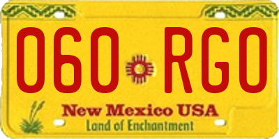 NM license plate 060RGO