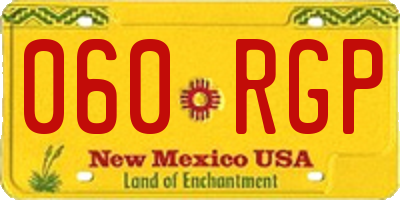 NM license plate 060RGP